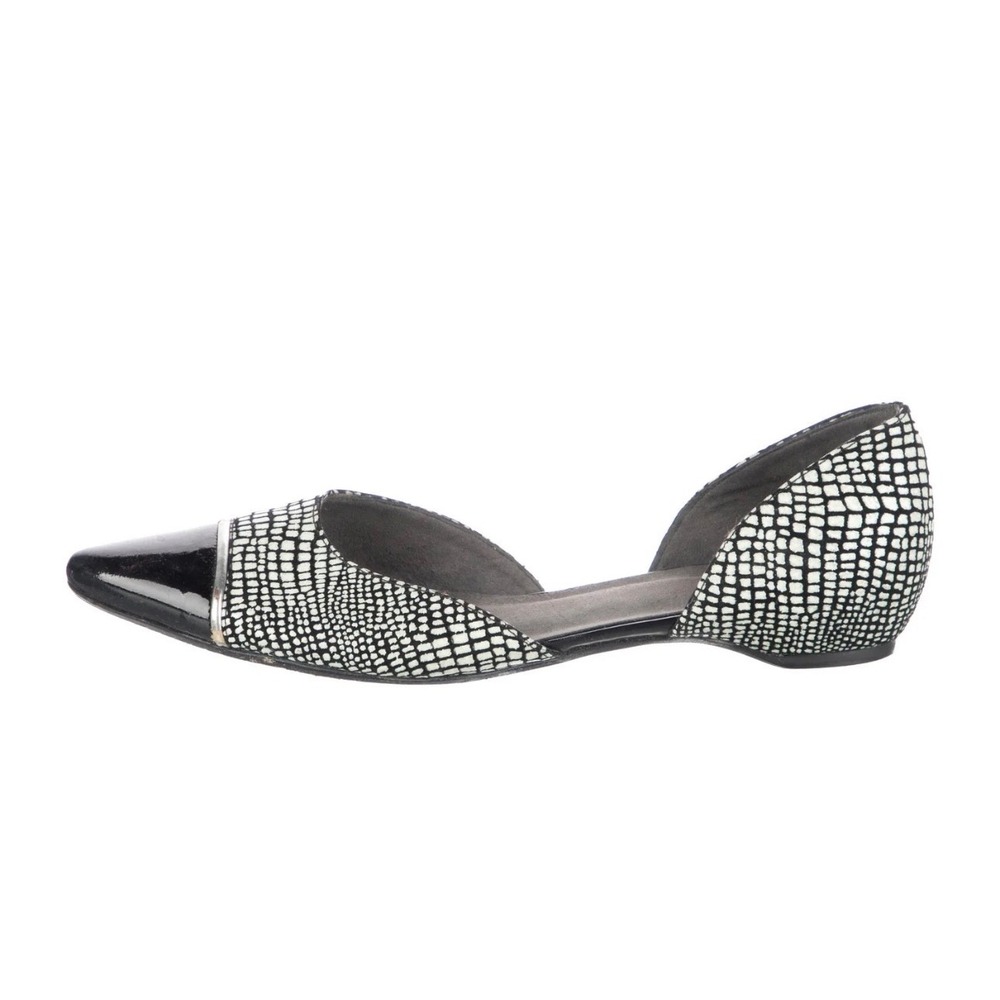 Stuart Weitzman Quilted Smoking Flat Nero d'Orsay Pointed Toe Ballet Flats Sz9
